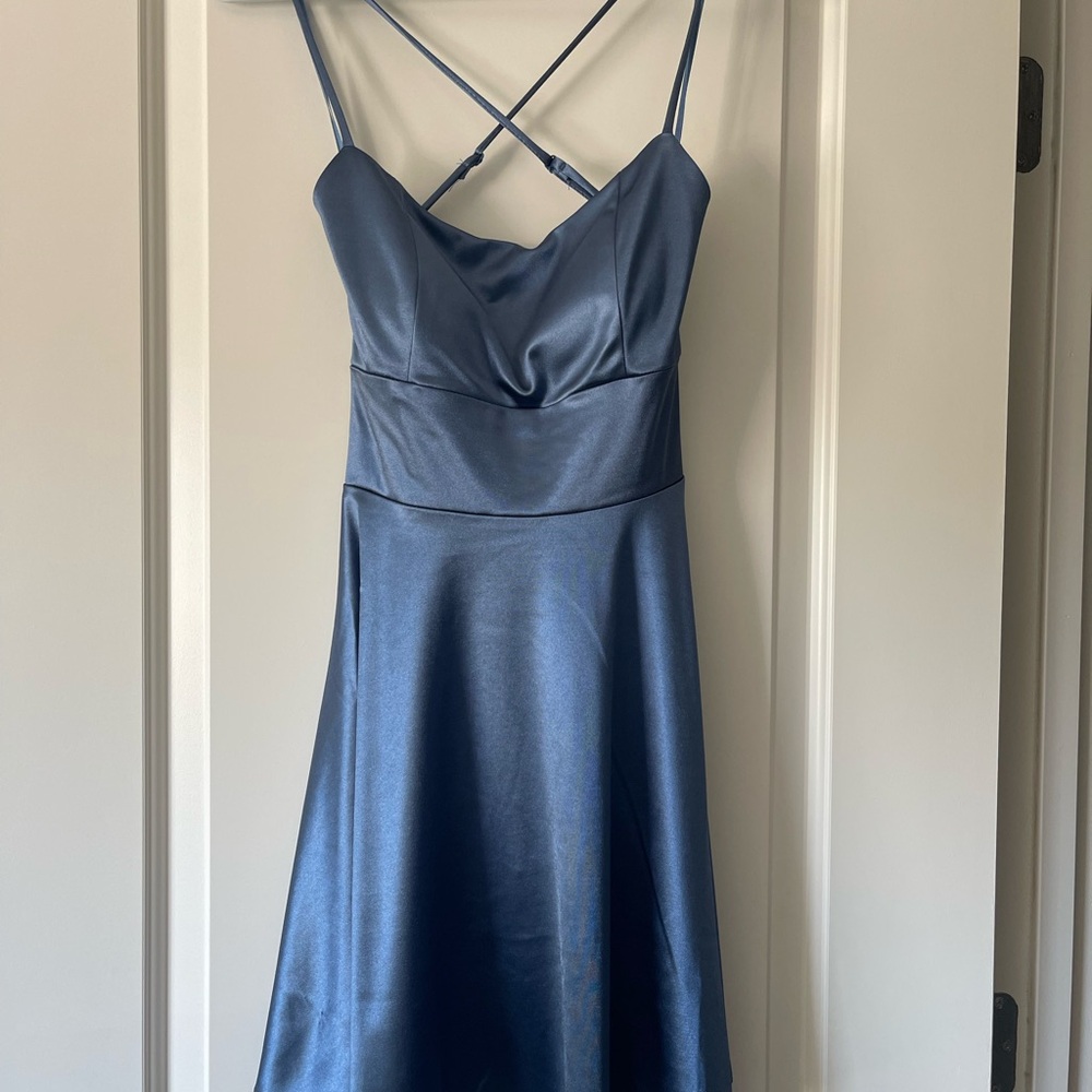 Windsor Blue Satin Dress
